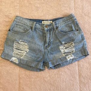Distressed Denim Boyfriend Shorts, Sz 1